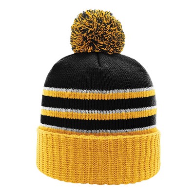 Richardson® Stripe Pom Beanie w/Cuff (Blank)