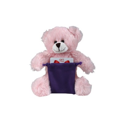 soft plush Pink Bear with gift card sack