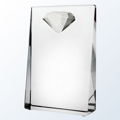 Clear Diamond Wedge Optic Crystal Award - Medium