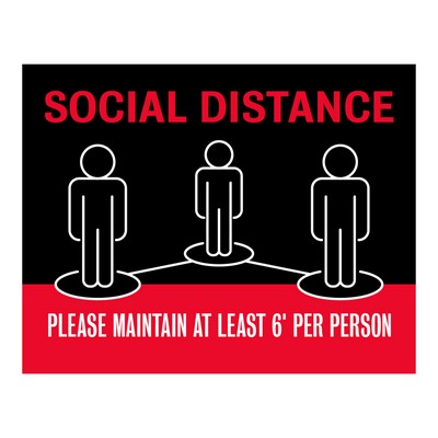 Social Distancing Sign Style 1 - (11"x14")