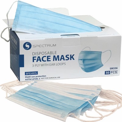 Disposable 3-Ply Face Mask - 50 ct box