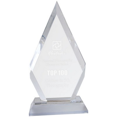 8" Silver Frosted Base Diamond Impress Acrylic Award