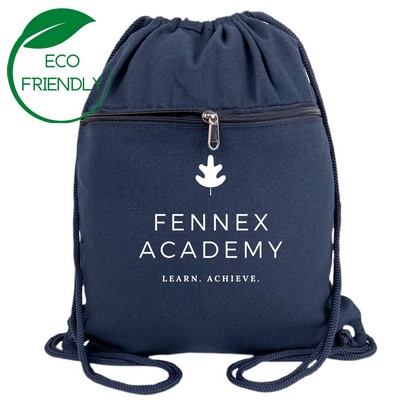 Active Canvas Drawstring Bag - Navy Blue