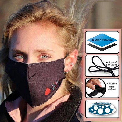 2-Ply Reusable Face Mask w/Adjustable Ear Loops