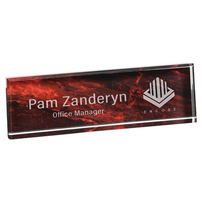 9.5" x 2.75" Red Marble Acrylic Name Bar