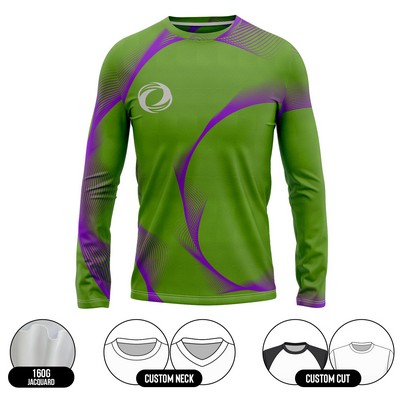 Unisex and Kids' Full Sublimation Long Sleeve T-Shirt - 160G Performance Jacquard