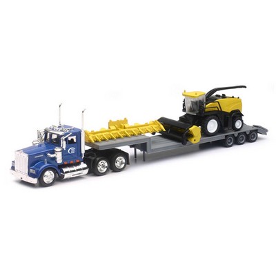 1:43 Scale Kenworth® Lowboy W/ New Holland Harvester (u)