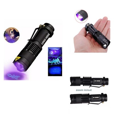 Tactical LED UV Zoom Flashlight