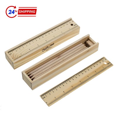 12 Color Wooden Box Logs Color Pencil