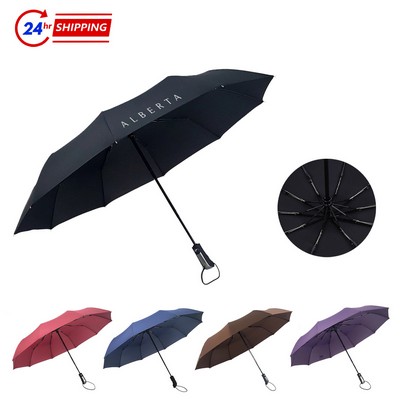 Ten-bone Automatic Tri-fold Umbrella