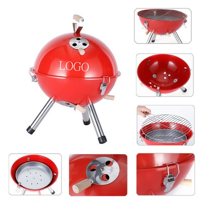 Portable Outdoor Mini Round BBQ Charcoal Grill Stove