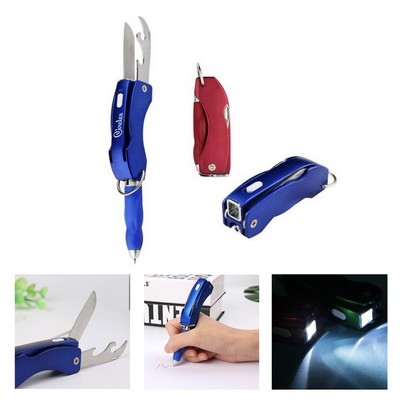 Multi-function Folding Opener LED Ballpoint Pen