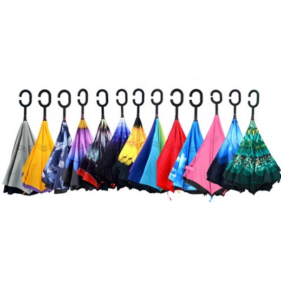 48" Arc Inverted Umbrella, prepack assortment patterns and colors