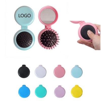 Folding Hair Brush w/Mirror