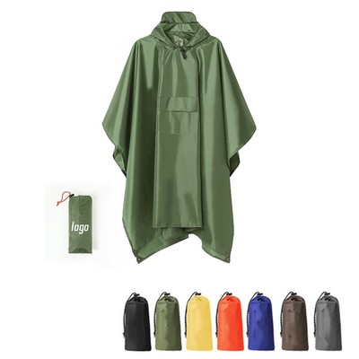 Hiking Poncho w/ Packing Bag Hooded Coat MOQ 30