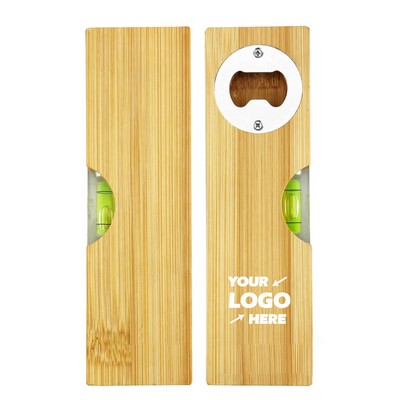 Bamboo Level With Bottle Opener