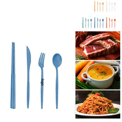 4PCS Wheat Straw Dinnerware Set