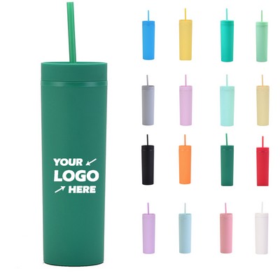 Double Walled Plastic Tumblers Straight Straw