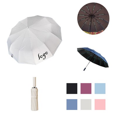 MOQ10 Automatic 60 Rib Windproof UV Protection Umbrella For Sun And Rain