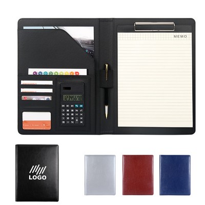 A4 PU Leather File Folder With Calculator