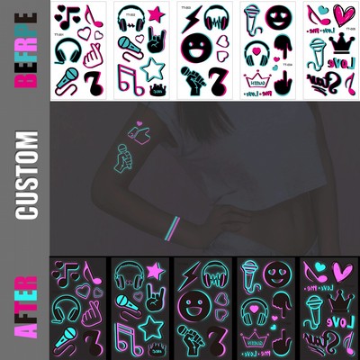 Glow in the Dark Neon Temporary Tattoos