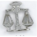 Silver Scale of Justice Stock Casting Lapel Pin