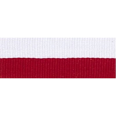 Snap Clip "v" Neck Ribbon 7/8"x32" - Red / White