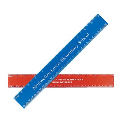 12" Beveled Plastic Ruler (Spot Color)