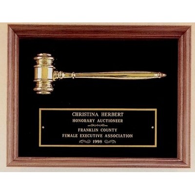 Parliament Series Plaque w/ Metal Gavel & Maroon Velour Background (10"x13")