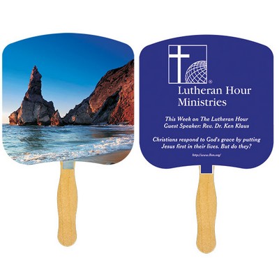 Religious Hand Fan/ Shoreline at Daytime