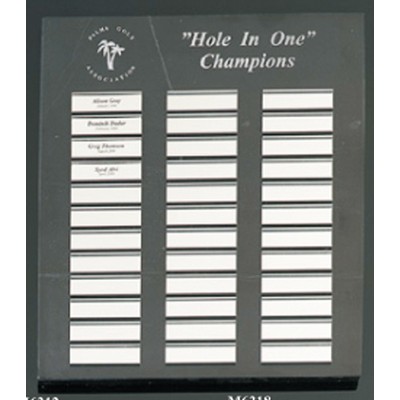 Black Genuine Marble Perpetual Plaque w/36 Names (14"x18")