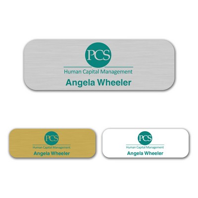 1" x 3" Aluminum Name Badge w/Full Color Imprint & Personalization