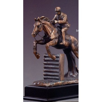 Copper Finish Equestrian Hurdle Jump Trophy w/Rectangle Base (10"x11.5")