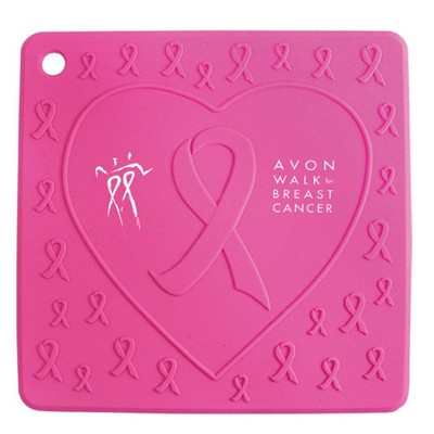 Pink Ribbon Silicone Trivet