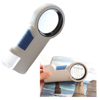 Hand Held Magnifier with 2 LED Lights (Blue)