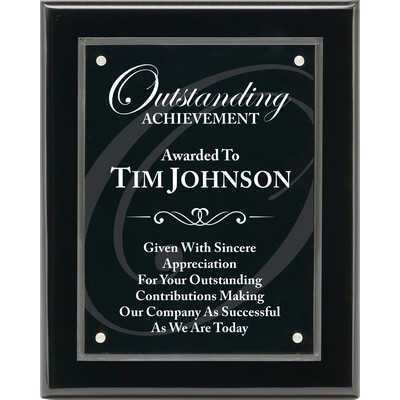 9" x 12" Floating Acrylic Magna Plaque Black