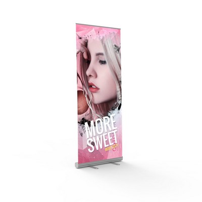 33"x80" Economy Retractable Fabric Banner Stand