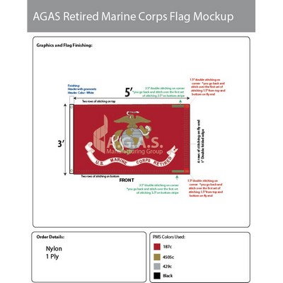 Marine Corps Retired Flags 3x5 foot