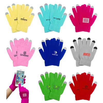 Touch Screen Knit Stitching Fleece Stylus Gloves