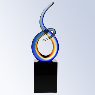 Sunset Loop Art Glass Award 12"H