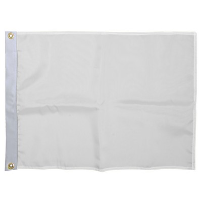 14" X 20" Solid White Nylon Golf Flags with Heading and Grommets