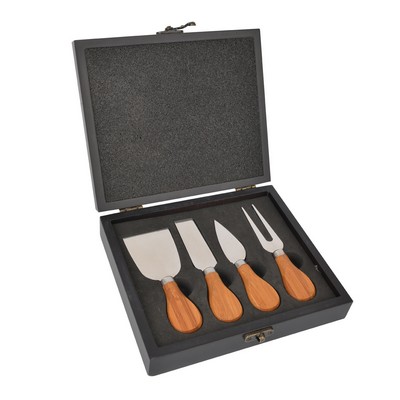 Gourmet Wood Cheese Set w/Case