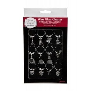 Gourmet Collection Wine Glass Charms (Set of 12)