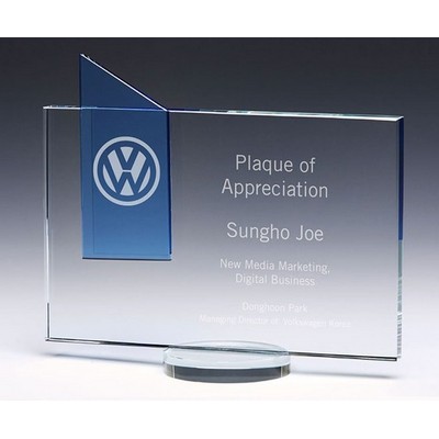 Blue Point Glass Award 7"H