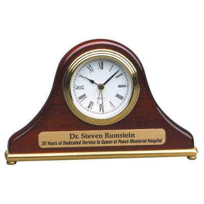 Rosewood Piano Finish Mantel Desk Clock