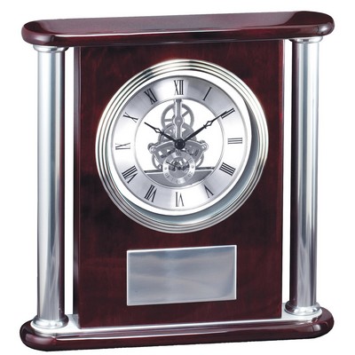 Rosewood Clock w/Skeleton Movement