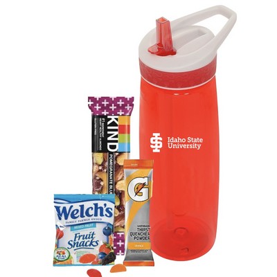 25 oz Water Bottle with Healthy Snacks