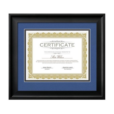 Fleetwood Certificate Frame - Black/Royal Blue 8½"x11"