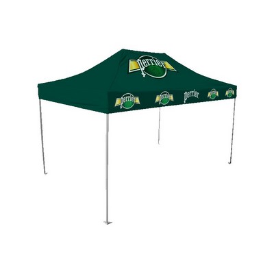 10'x15' V4 Aluminum Frame Pop Up Tent With Front Peak & Valance Printed Top