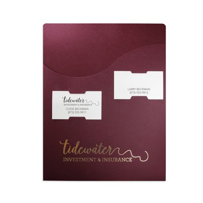 Large Pocket Page Folder with Wavy Pocket (9" x 11-1/2") with Foil Stamped Imprint